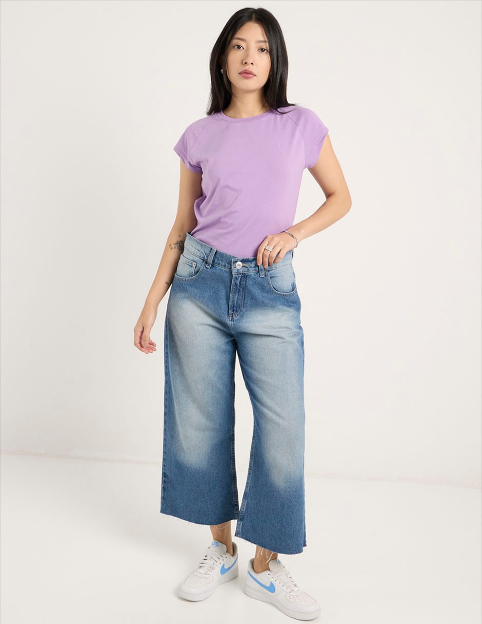 Jeans acampanado wide leg para mujer 3