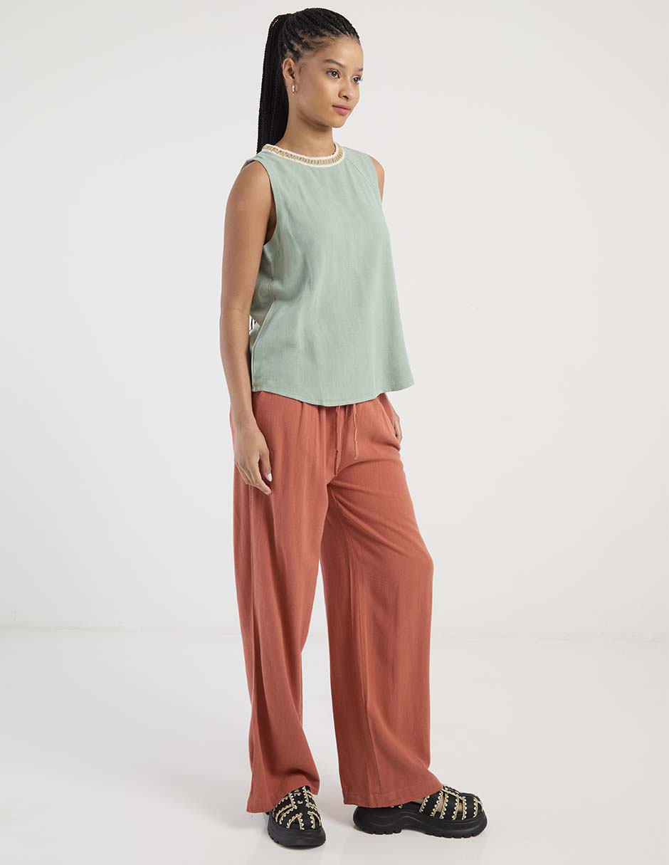 Pantalón relaxed palazzo para mujer 2