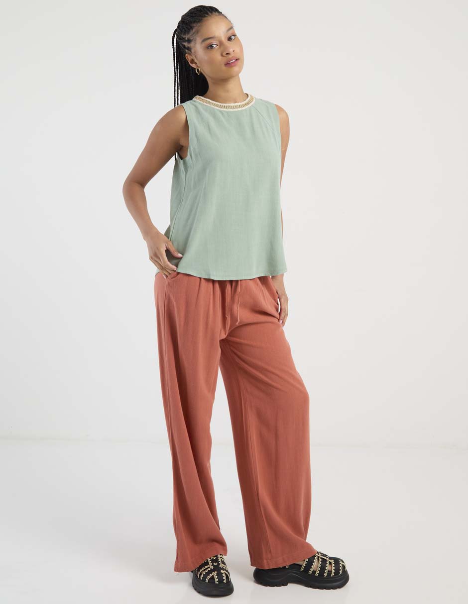 Pantalón relaxed palazzo para mujer 3