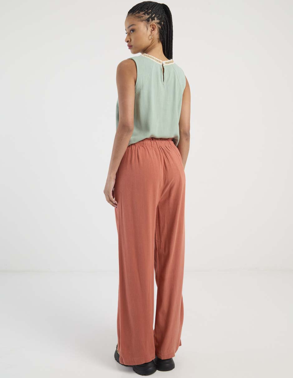 Pantalón relaxed palazzo para mujer 6