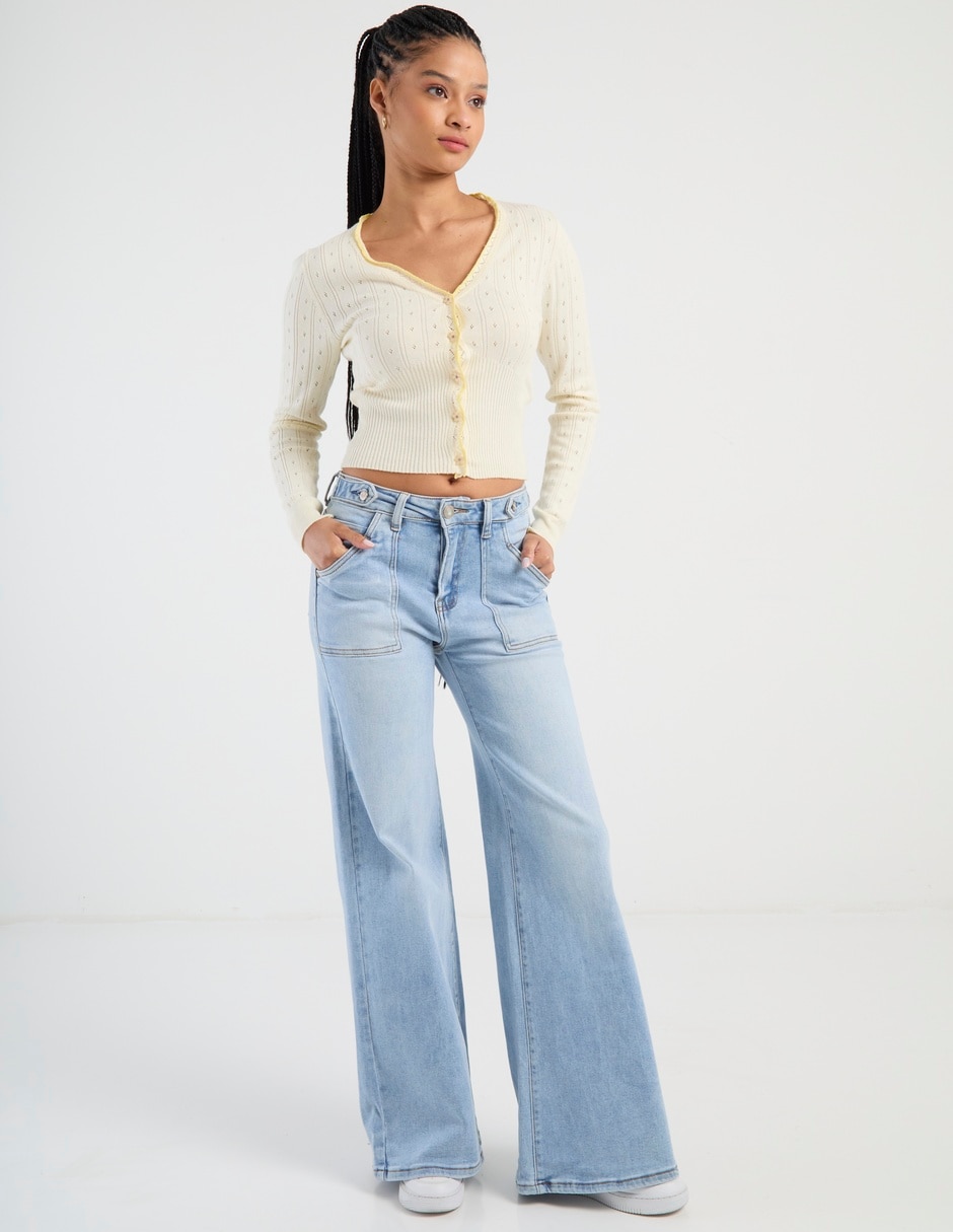 Jeans carpenter wide leg para mujer 3
