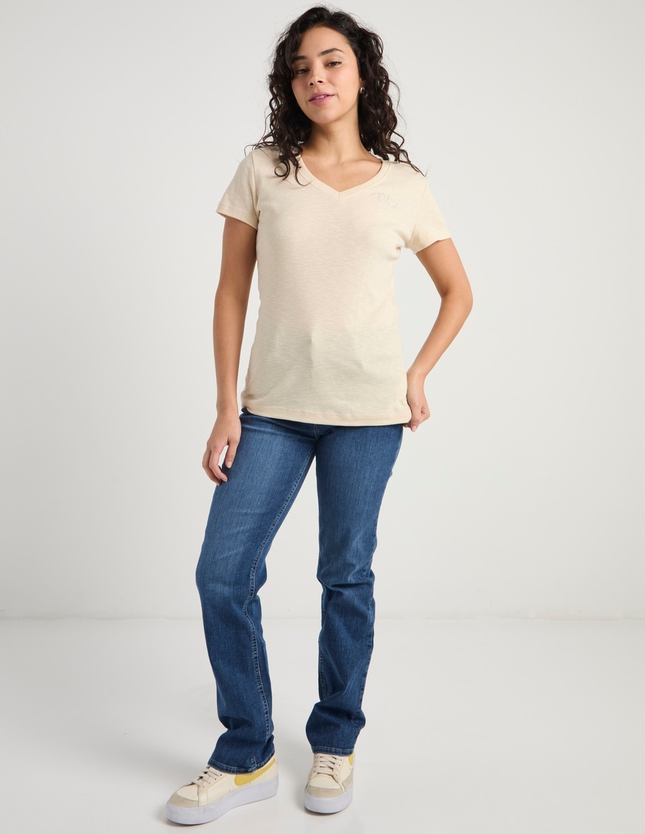 Jeans straight a la cintura para mujer 2