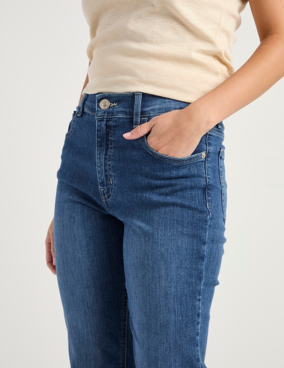 Jeans straight a la cintura para mujer 4