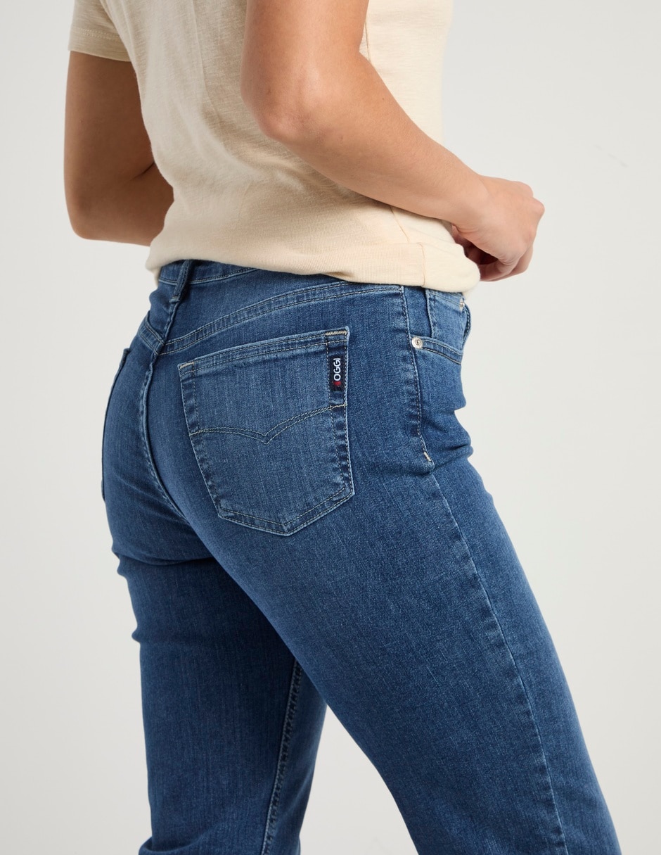 Jeans straight a la cintura para mujer 5