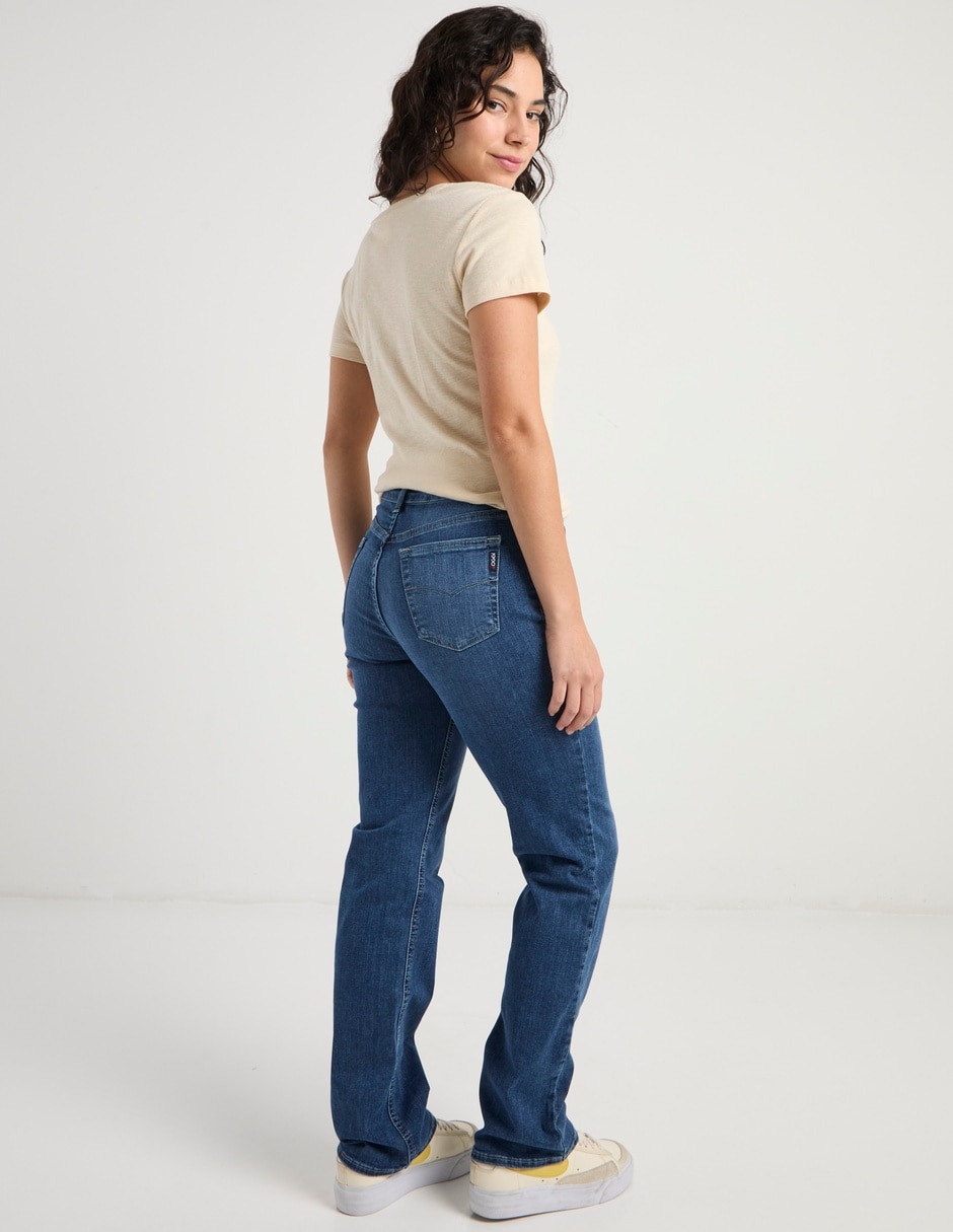 Jeans straight a la cintura para mujer 6