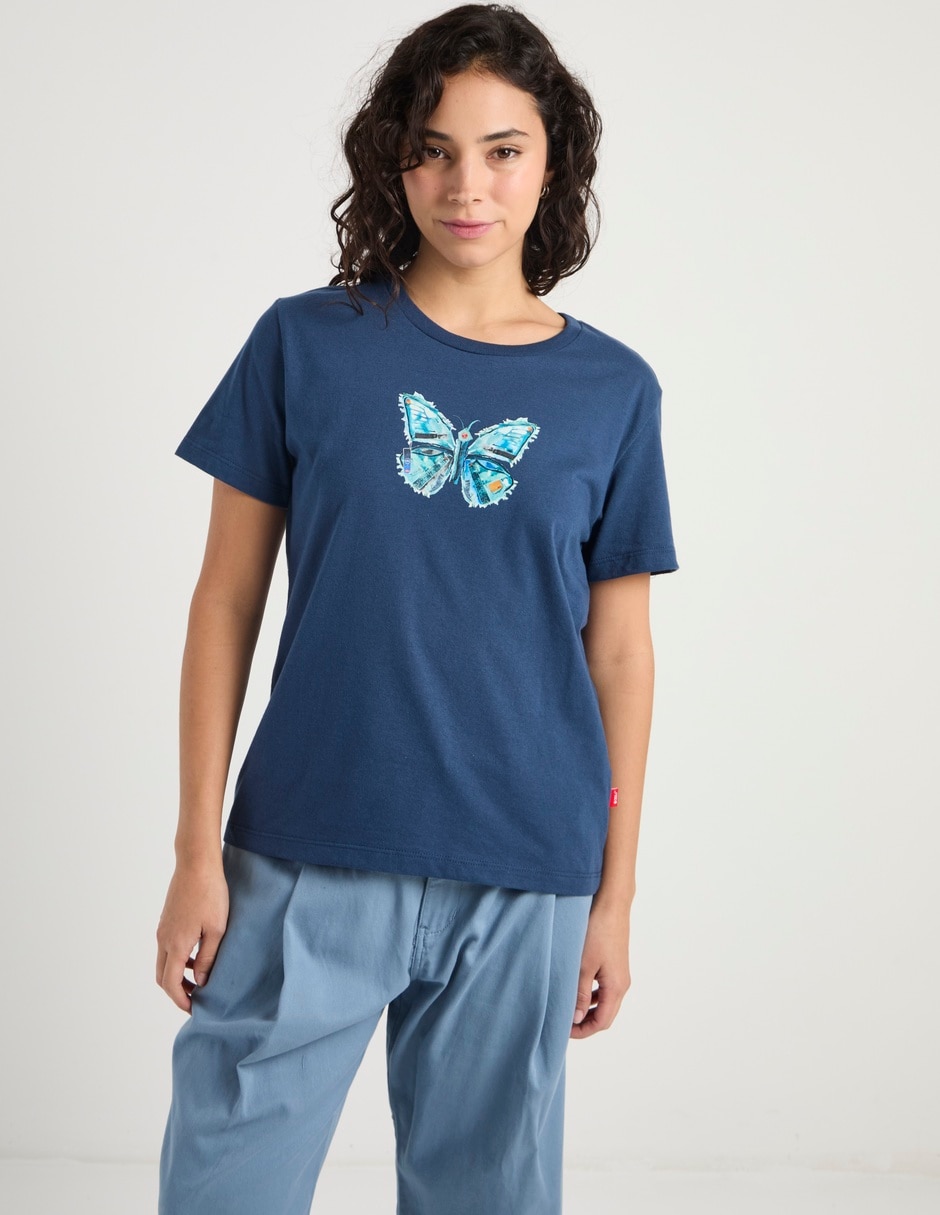 Playera manga corta cuello redondo para mujer 2