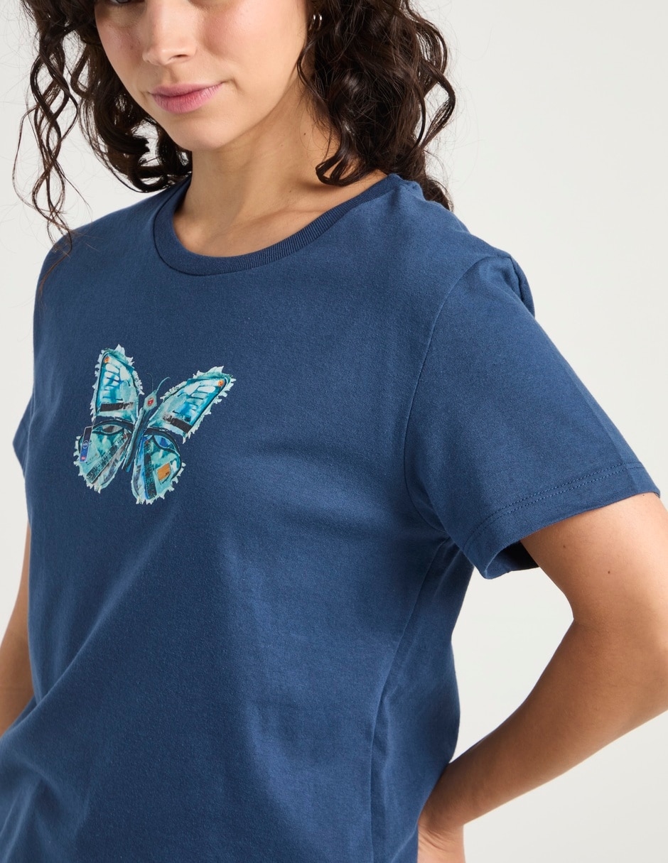 Playera manga corta cuello redondo para mujer 4