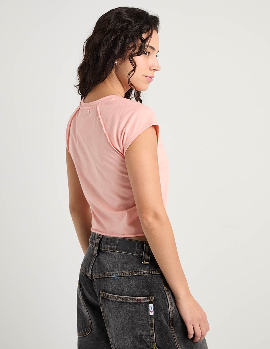 Playera manga corta cuello redondo para mujer 6
