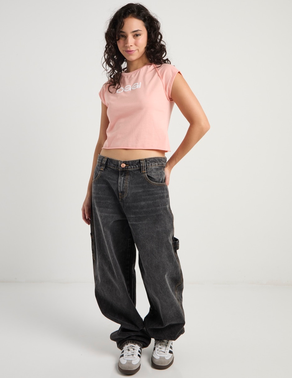 Jeans relaxed amplio cintura baja para mujer 3