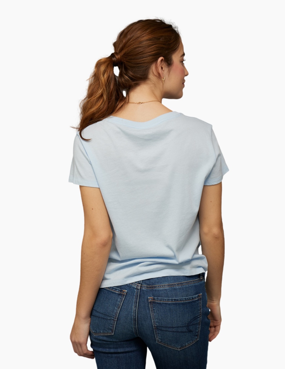 Playera manga corta cuello redondo para mujer 4
