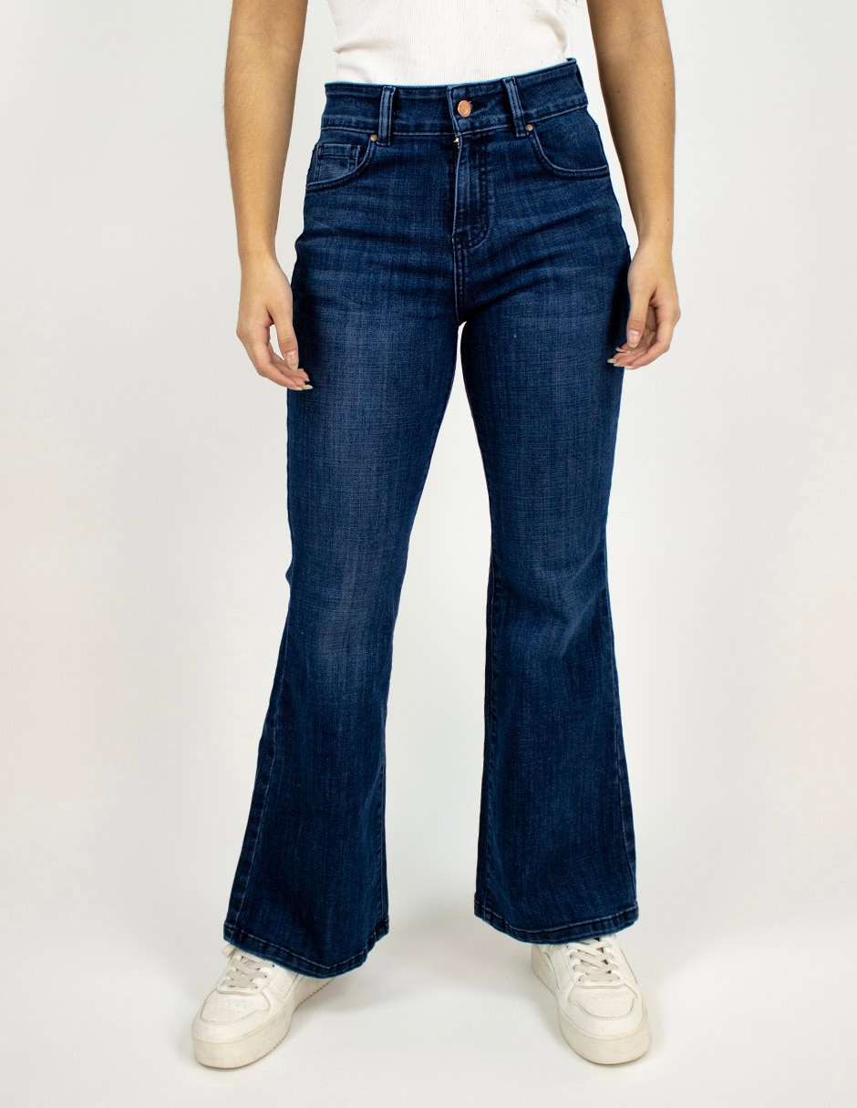 Jeans flare a la cintura para mujer
