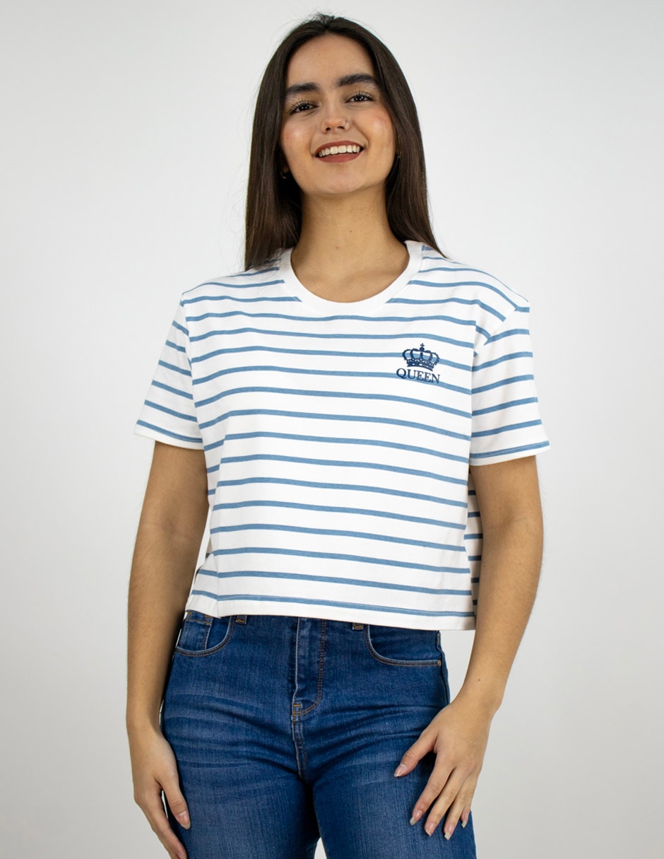 Playera manga corta cuello redondo para mujer