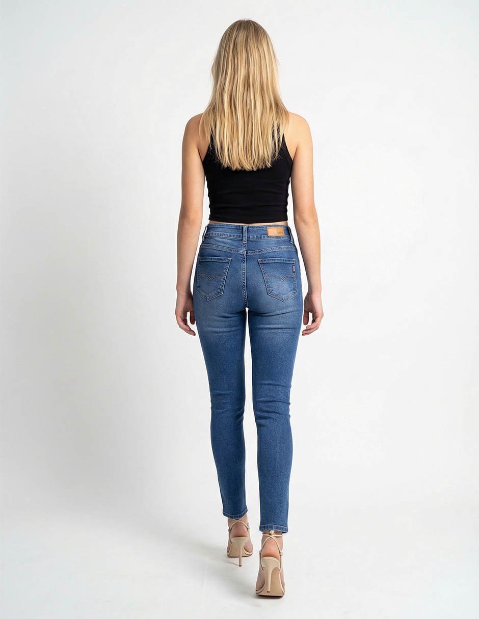 Jeans skinny cintura alta para mujer 2