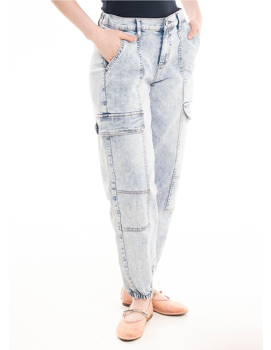 Jeans cargo baggy JO354X-ZZ7SU ACDN para mujer 3