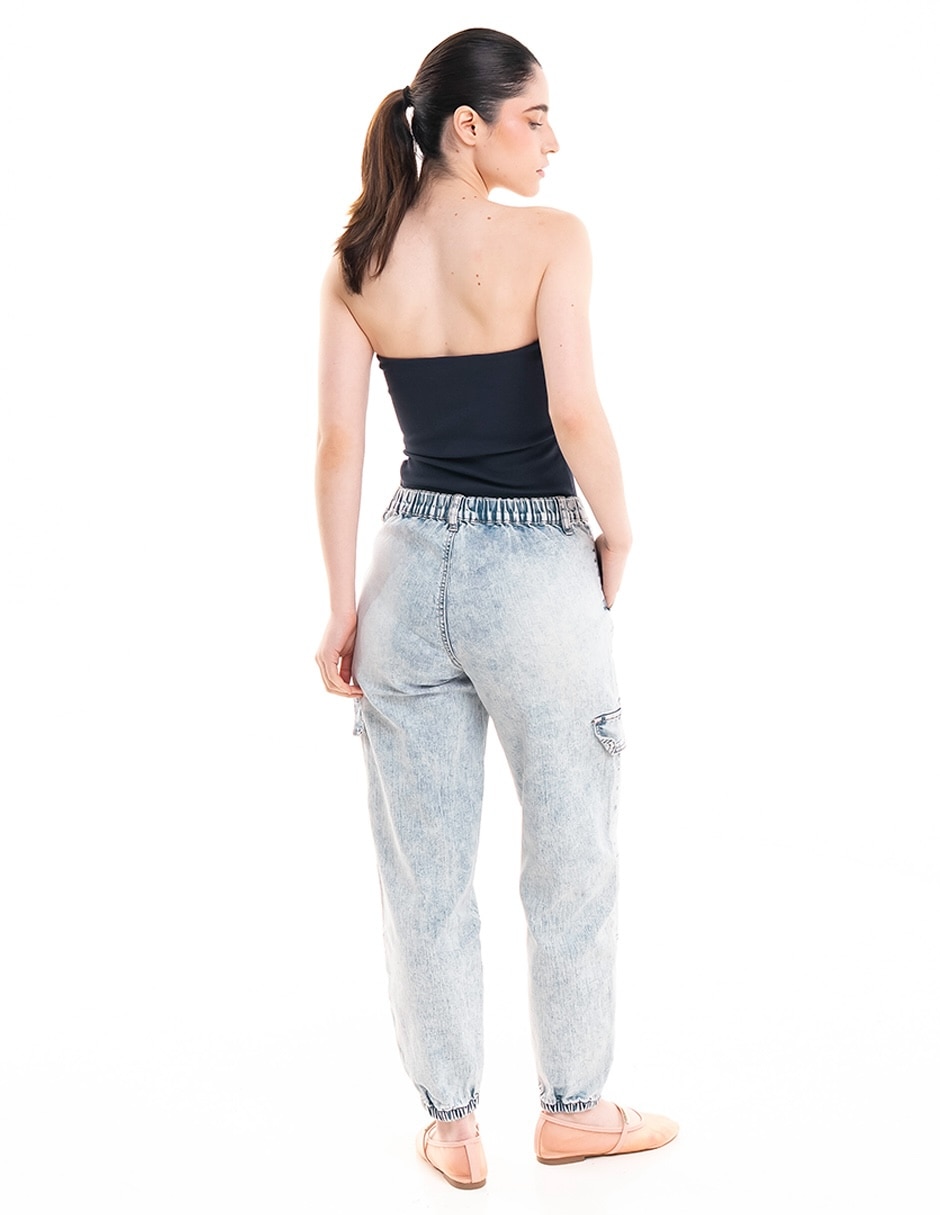 Jeans cargo baggy JO354X-ZZ7SU ACDN para mujer 5