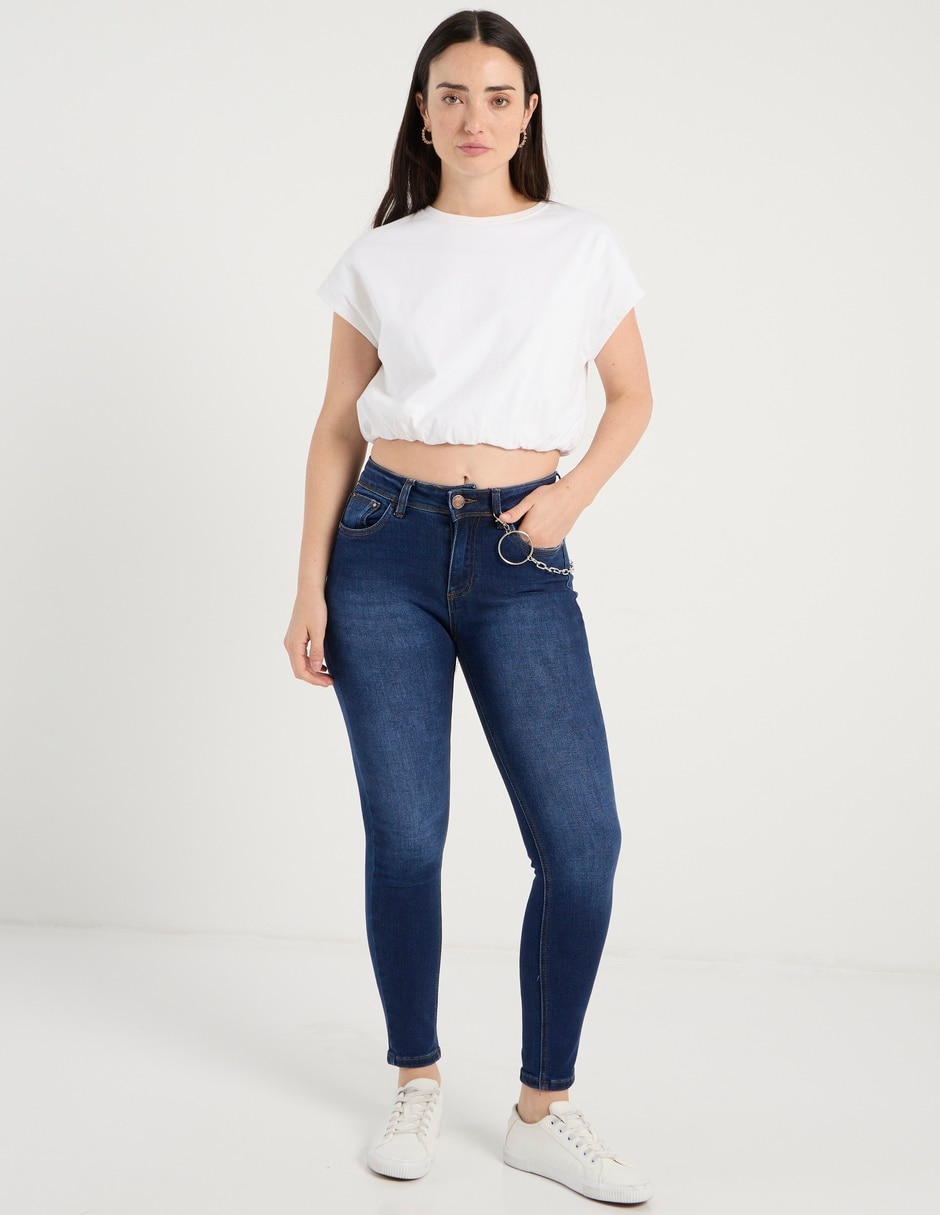 Jeans skinny cintura media para mujer 3