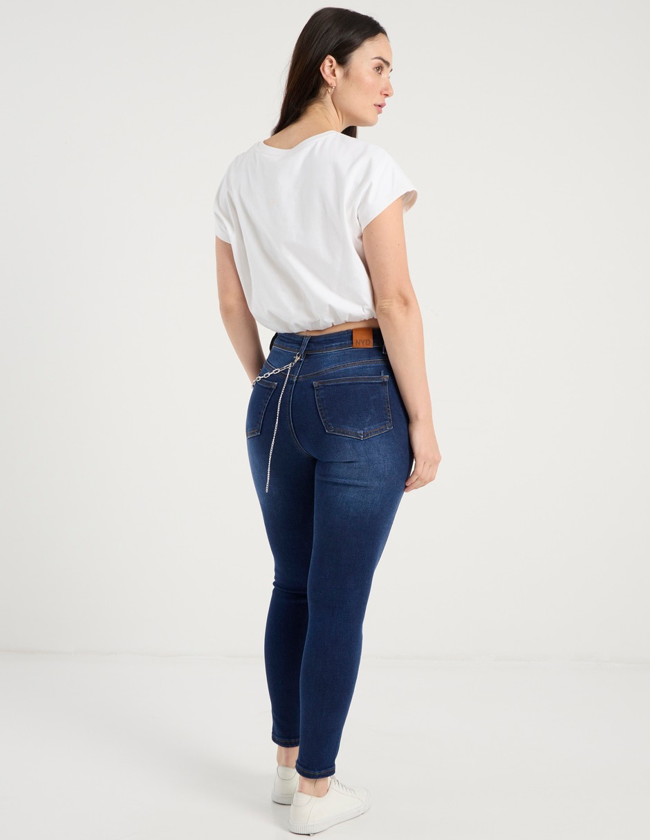 Jeans skinny cintura media para mujer 6