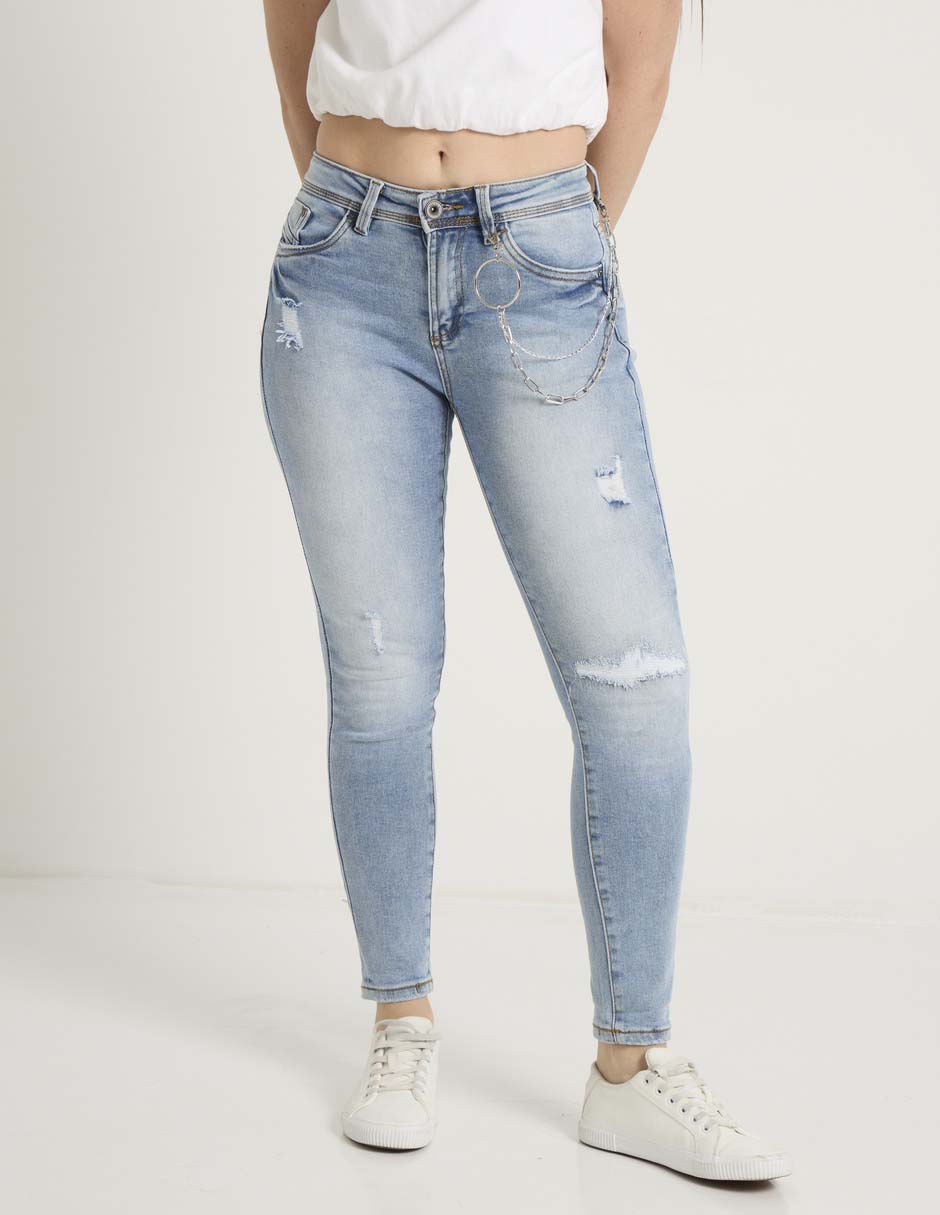 Jeans skinny cintura baja para mujer
