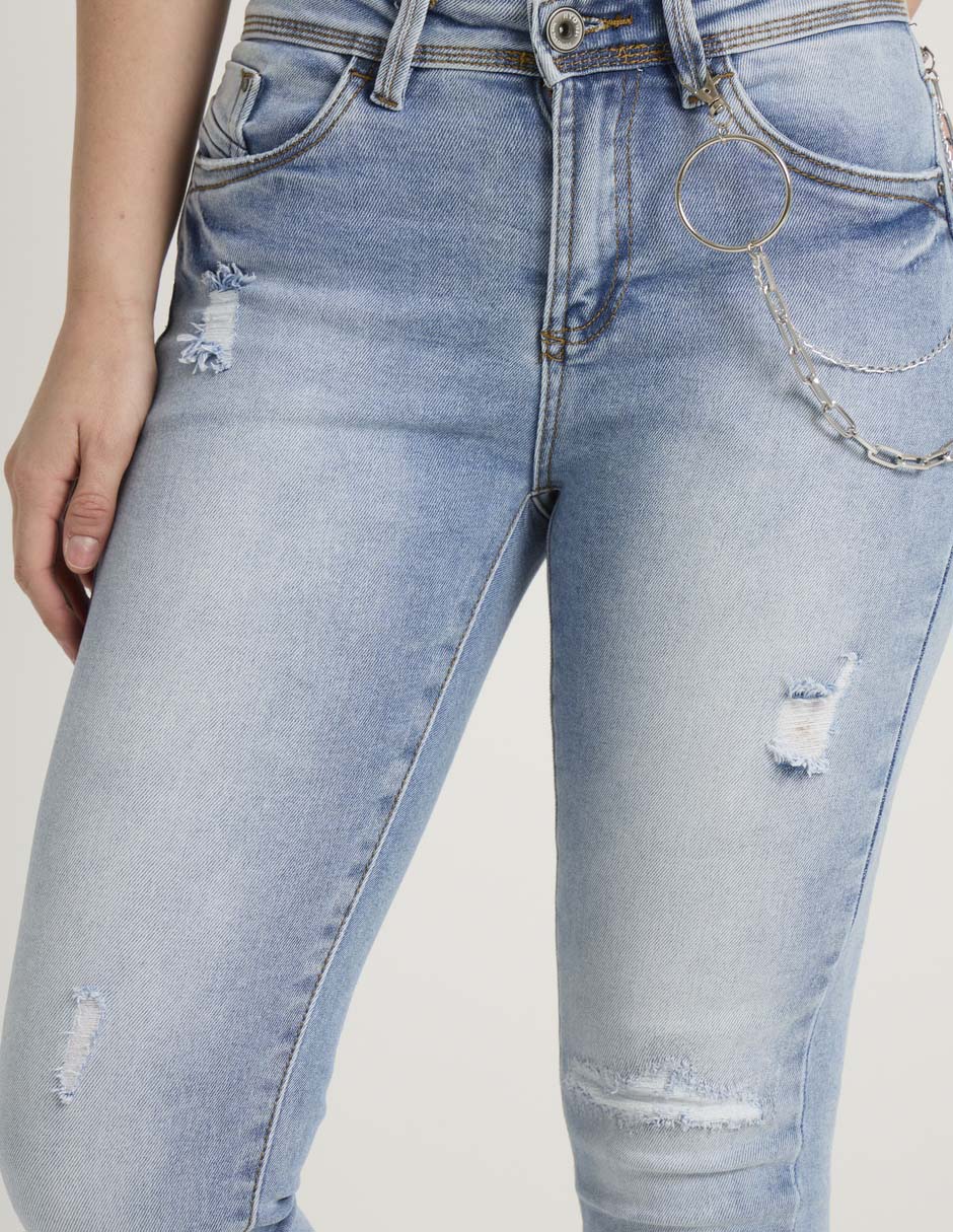 Jeans skinny cintura baja para mujer 5
