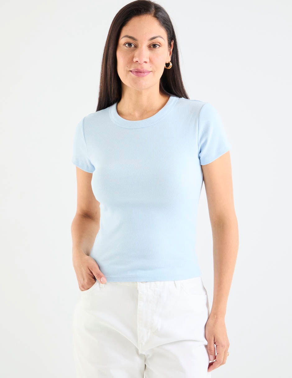 Playera manga corta cuello redondo para mujer 2