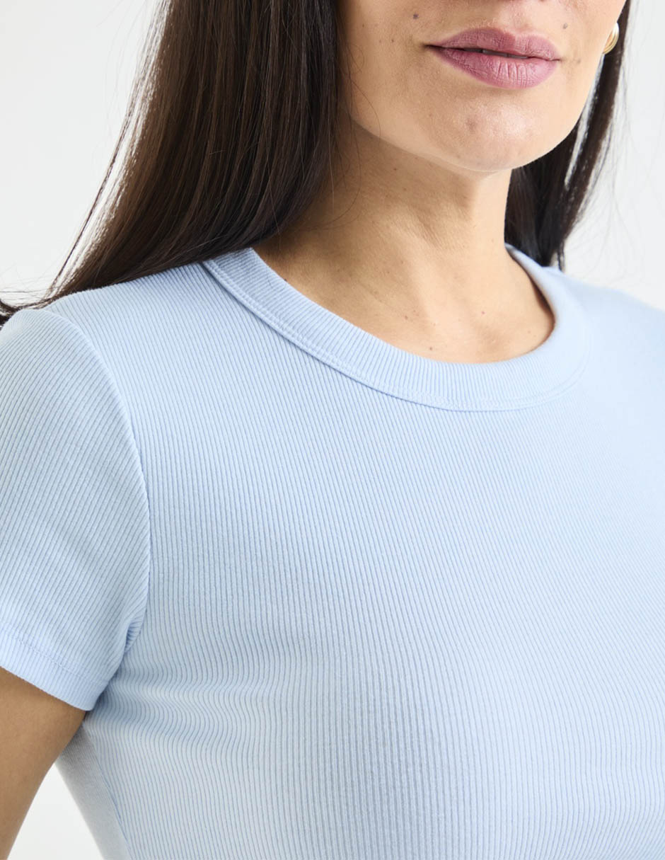 Playera manga corta cuello redondo para mujer 5