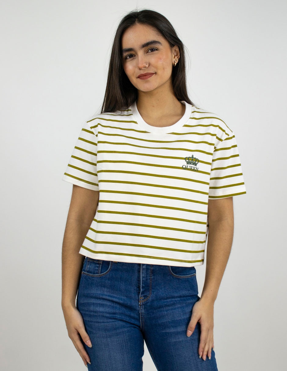 Playera manga corta cuello redondo para mujer Playera manga corta cuello redondo para mujer