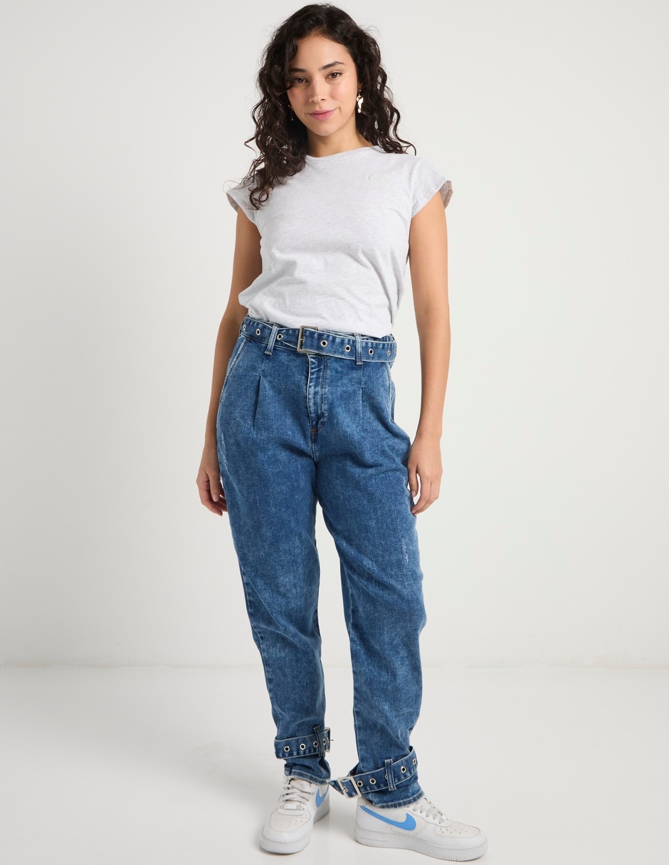 Jeans slim a la cintura para mujer 3
