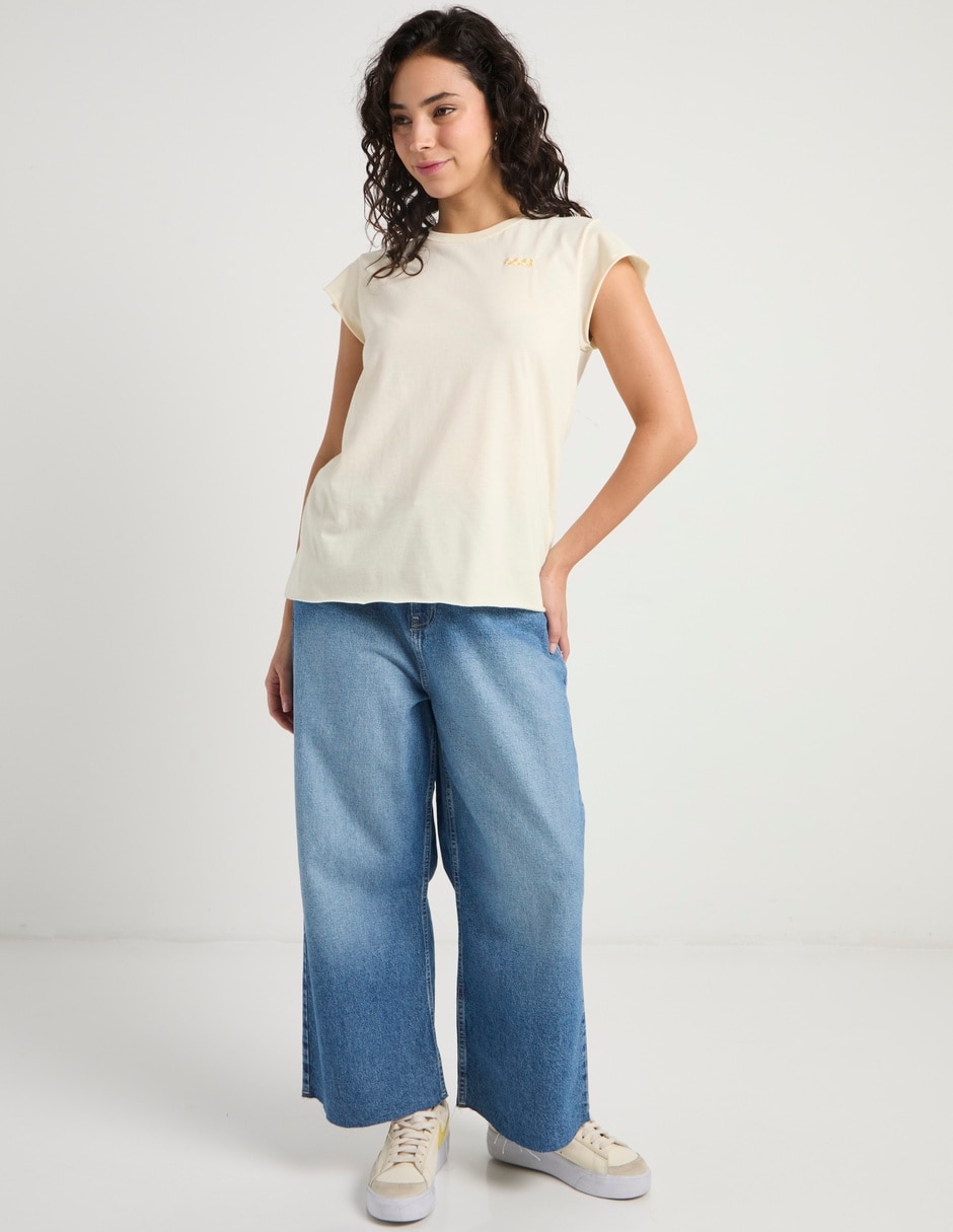 Jeans wide leg cintura para mujer 3