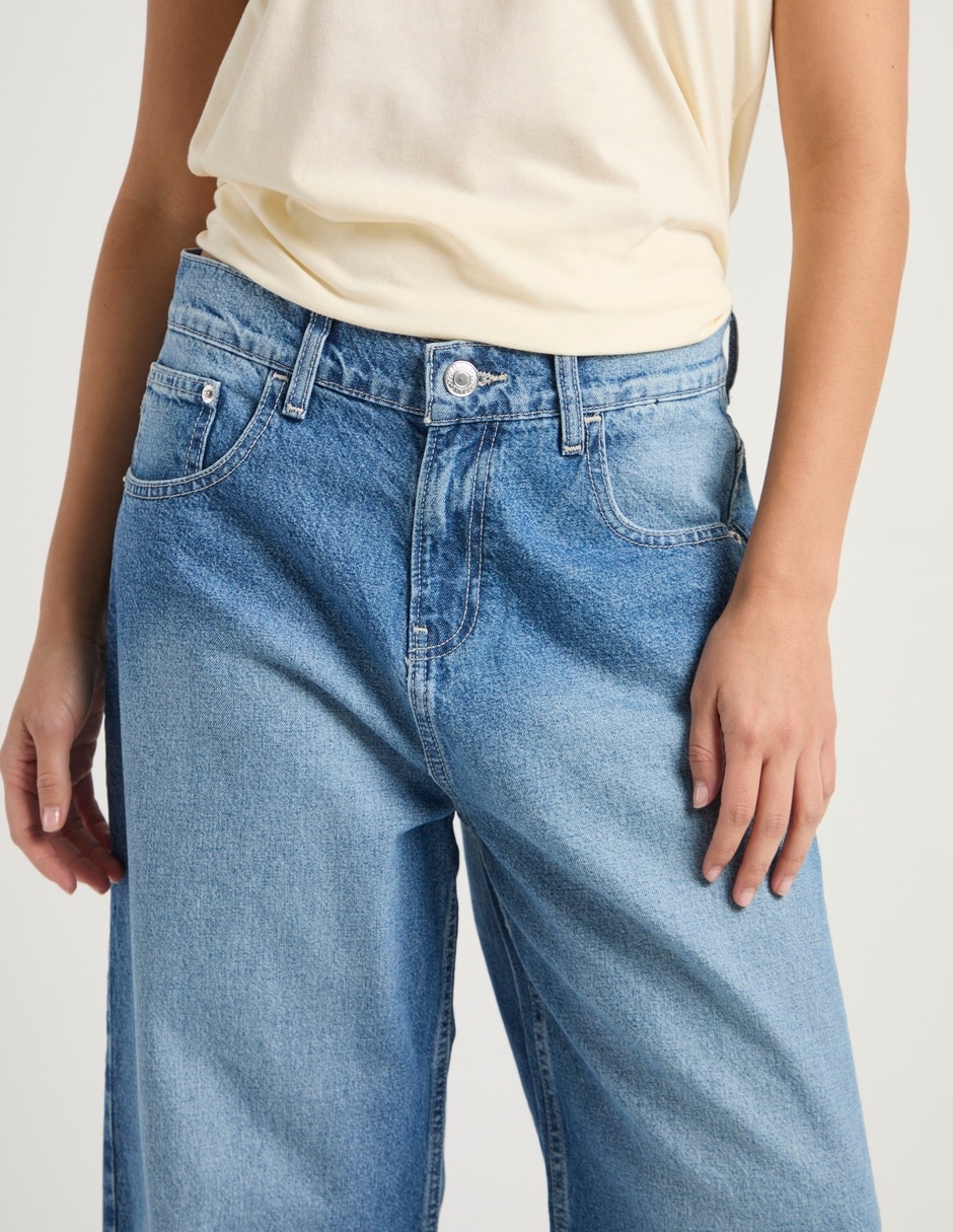 Jeans wide leg cintura para mujer 4