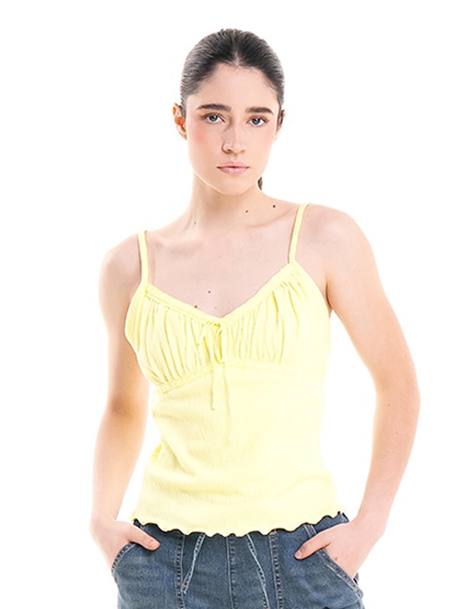 Top escote corazón tirante delgado Top escote corazón tirante delgado